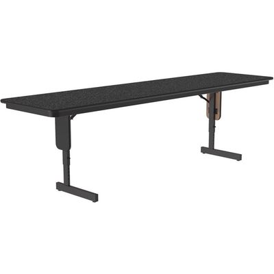 Correll SPA2496PX-07 Adjustable Height Folding Seminar Table with Panel Leg, Rectangular Top, 24" Height, 22-30" Wide, 96" Length, Black Granite
