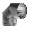 DuraVent DVL 6DVL-E90 6'' Galvanized Steel/Stainless Steel Double Wall Stove Pipe, 90 Degree Elbow Connector for Vent and Exhaust, Black view 1