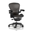 Herman Miller Aeron Tilt Limiter Task Chair, Adjustable Vinyl Arms, Graphite Frame/Carbon Classic Pellicle, Size B (Medium) view 1