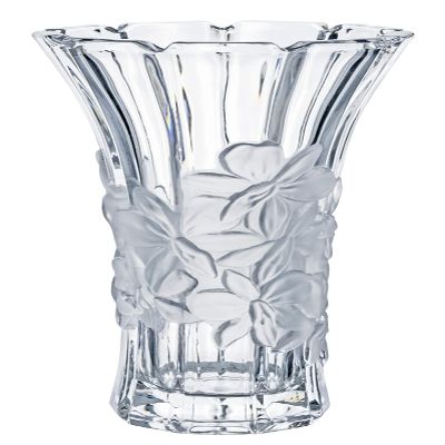 Aderia F-70420 Clear 01. Small Crystal Orchid Pattern Vase, Small