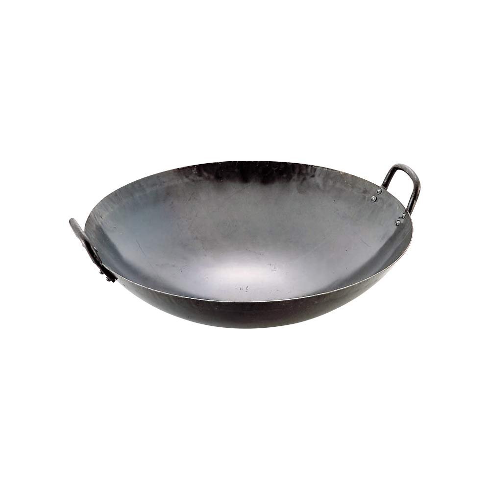 1700203 Yamada Iron Hammered Wok 14.2 inches (36 cm) (Plate Thickness: 0.05 inches (1.2 mm) 780