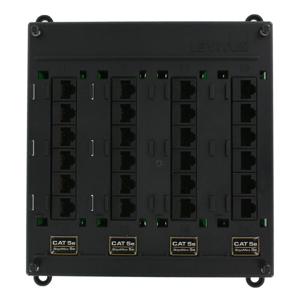 Leviton EB 24-Port Cat5E Patch Panel Twist Mount, 476TM-524
