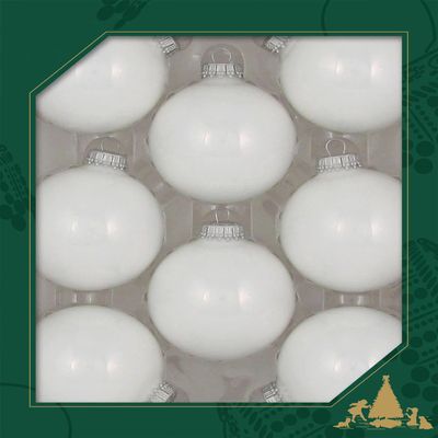 Christmas By Krebs Made in The USA Designer Seamless Glass Christmas Ball Ornaments, 2 5/8" (67mm), 8 Pieces