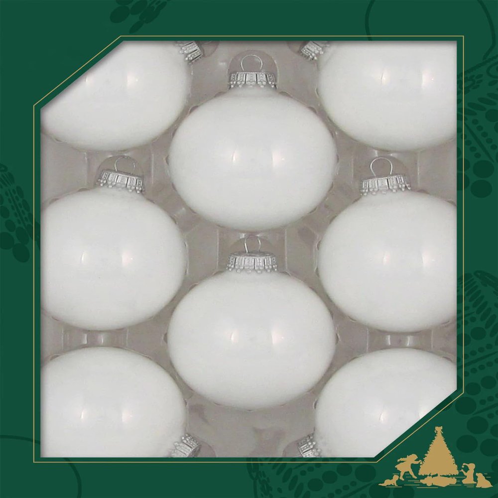 Christmas By Krebs Made in The USA Designer Seamless Glass Christmas Ball Ornaments, 2 5/8" (67mm), 8 Pieces