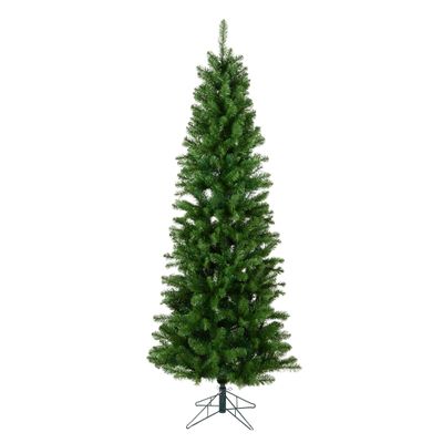 Vickerman 8.5' x 40" Salem Pencil Pine Artificial Christmas Tree with 859 PVC Tips, Metal Hinged Branches, and Metal Tree Stand