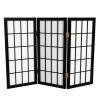 2 ft. Short Desktop Window Pane Shoji Screen - Black - 3 Panels view 1