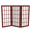 2 ft. Short Desktop Window Pane Shoji Screen - Rosewood - 3 Panels view 1