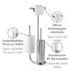 WENKO 18730100 Free Standing Toilet Brush Universalo Chrome - with Spare roll Holder, Steel, 20 x 62.5 x 23 cm, Chrome view 2