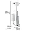 WENKO 18730100 Free Standing Toilet Brush Universalo Chrome - with Spare roll Holder, Steel, 20 x 62.5 x 23 cm, Chrome view 4
