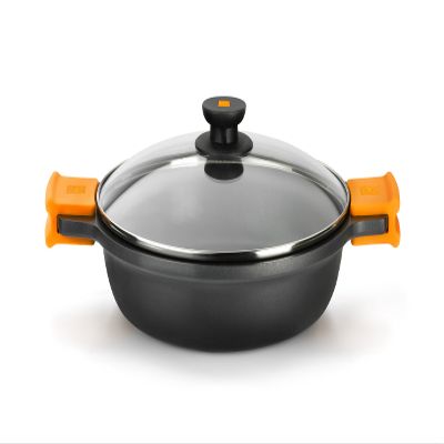 Braisogona Efficient Low Casserole with Lid, 30 cm, Cast Aluminium, Grey, 30 x 30 x 30 cm