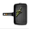 Braisogona Efficient Ribbed Grill Pan, Cast Aluminium, Black, 22 x 22 x 30 cm view 2