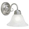 Design House 511618 Millbridge Wall Light Traditional 1-Light Indoor Dimmable Light with Alabaster Glass for Bathroom Hallway Foyer, Satin Nickel view 1
