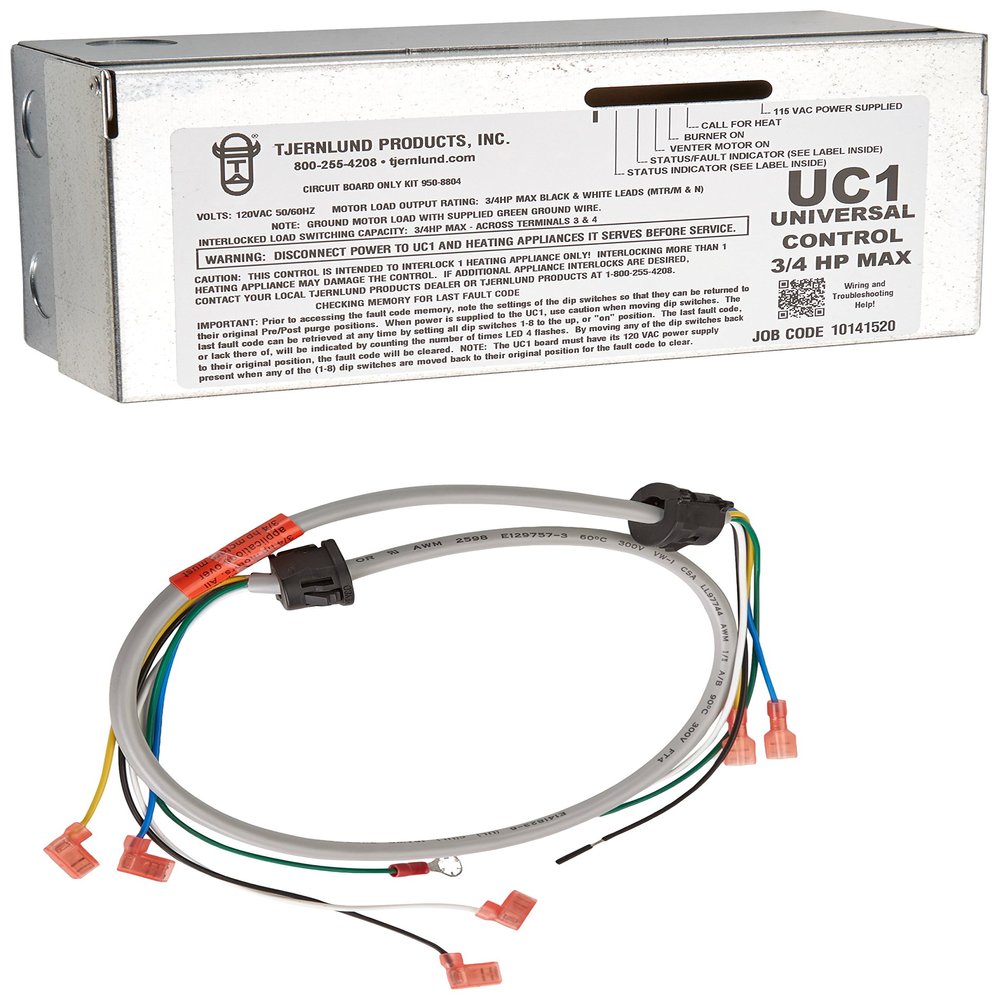Tjernlund UC1 Universal Safety Interlock Control for Sidewall Power Venters, Draft Inducers and Combustion Air Fans