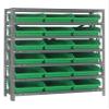 Quantum Storage Systems 1839-110GN Steel Shelving Unit with 4" Shelf Bins, 18" D x 36" W x 39" H, Green view 1