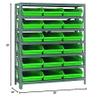 Quantum Storage Systems 1839-110GN Steel Shelving Unit with 4" Shelf Bins, 18" D x 36" W x 39" H, Green view 2