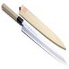 Yoshihiro Blue High Carbon Steel Hongasumi Yanagi Sushi Sashimi Chef's Knife 9.5 Inch Magnolia Handle view 1