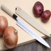 Yoshihiro Blue High Carbon Steel Hongasumi Yanagi Sushi Sashimi Chef's Knife 9.5 Inch Magnolia Handle view 4