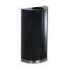 Rubbermaid Half Round Receptacle, 12 Gallon Waste Bin, 34.8 x 11.5 x 20.5 Inches, Open Top with Vinyl Trim, Black and Chrome, Indoor Trash Container view 1