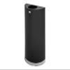 Rubbermaid Half Round Receptacle, 12 Gallon Waste Bin, 34.8 x 11.5 x 20.5 Inches, Open Top with Vinyl Trim, Black and Chrome, Indoor Trash Container view 2