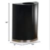 Rubbermaid Half Round Receptacle, 12 Gallon Waste Bin, 34.8 x 11.5 x 20.5 Inches, Open Top with Vinyl Trim, Black and Chrome, Indoor Trash Container view 4