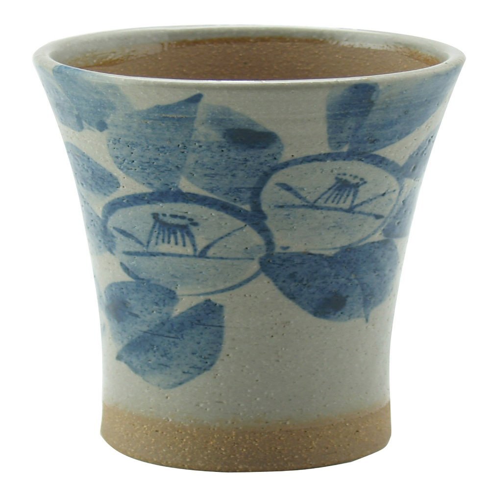 Kutani N703-06 Japanese Kiln Slightly Luxurious Wide Foam Beer Cup, 11.8 fl oz (350 cc), Dyed Round Crest Camellia