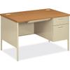 HON Metro Classic Small Office Desk - Right Pedestal Desk with File Drawer, 48" W, Harvest & Putty (HP3251R) view 1