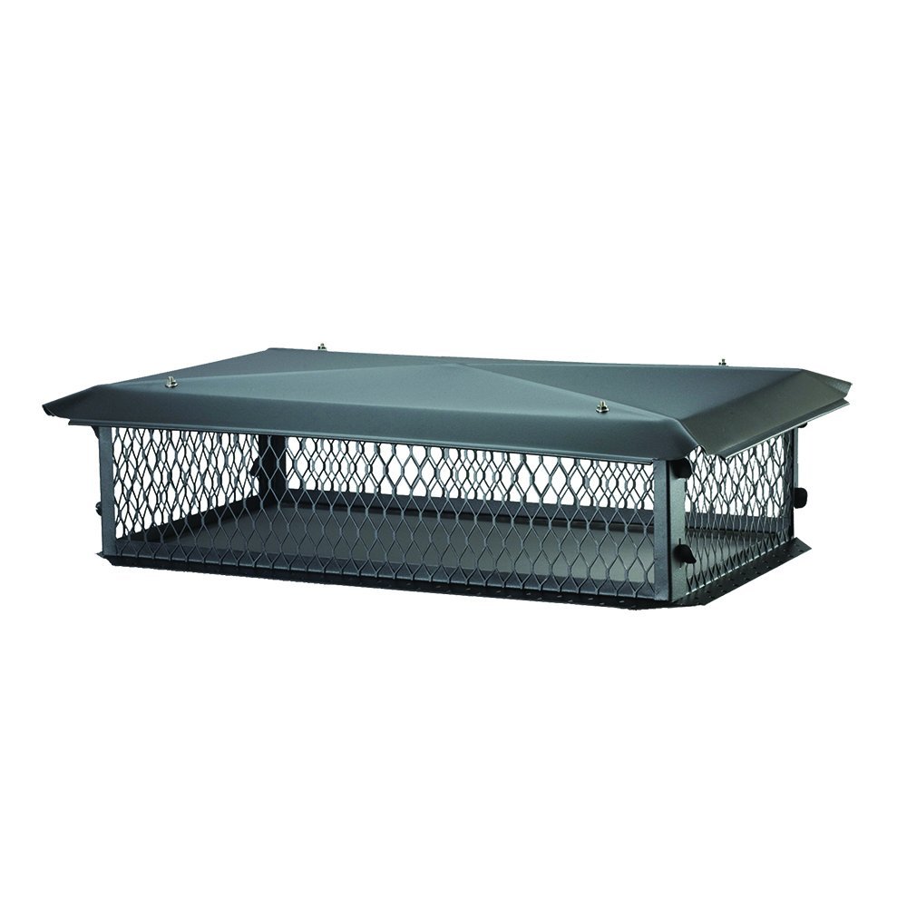 HY-C BBT1421K BigTop Multi-Flue Chimney Cover, Black Galvanized Steel, 8" H x 14" x 21" - with Minimum 17" x 24" Required Overall Chimney Dimension