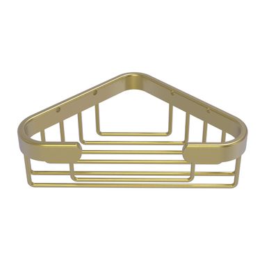 Allied Brass BSK-10ST Corner Soap Shower Basket, Satin Brass