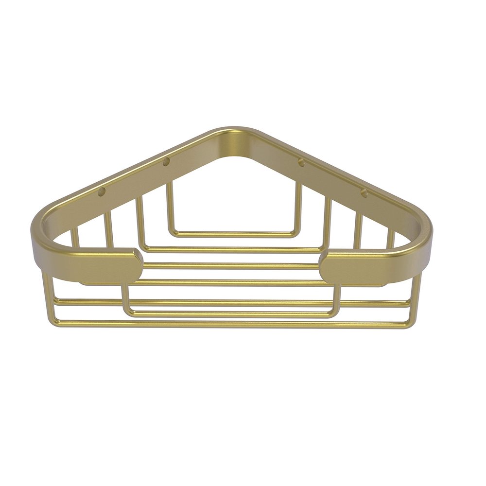 Allied Brass BSK-10ST Corner Soap Shower Basket, Satin Brass