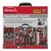Apollo Tools 71 Piece Complete Household Tool Set with Clamp, Hacksaw, Carpenter Square, Screwdriver and Plier Sets for College, Home Repairs and DIY - Red - DT0204 view 2
