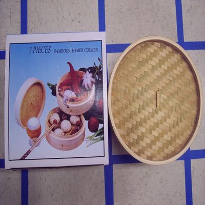 "3 Pieces Bamboo Steamer Cooker (12"" Packed in gift box, Chinese state banquet standard)"