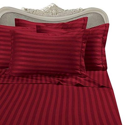 8PC Italian 1200TC Egyptian Cotton Down Alternative Comforter Bed in a Bag - Sheet, Duvet King Red St