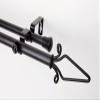 A&F Rod Decor - Double Curtain Rod Set 120-170 inch w/Summit Finial - Black view 1