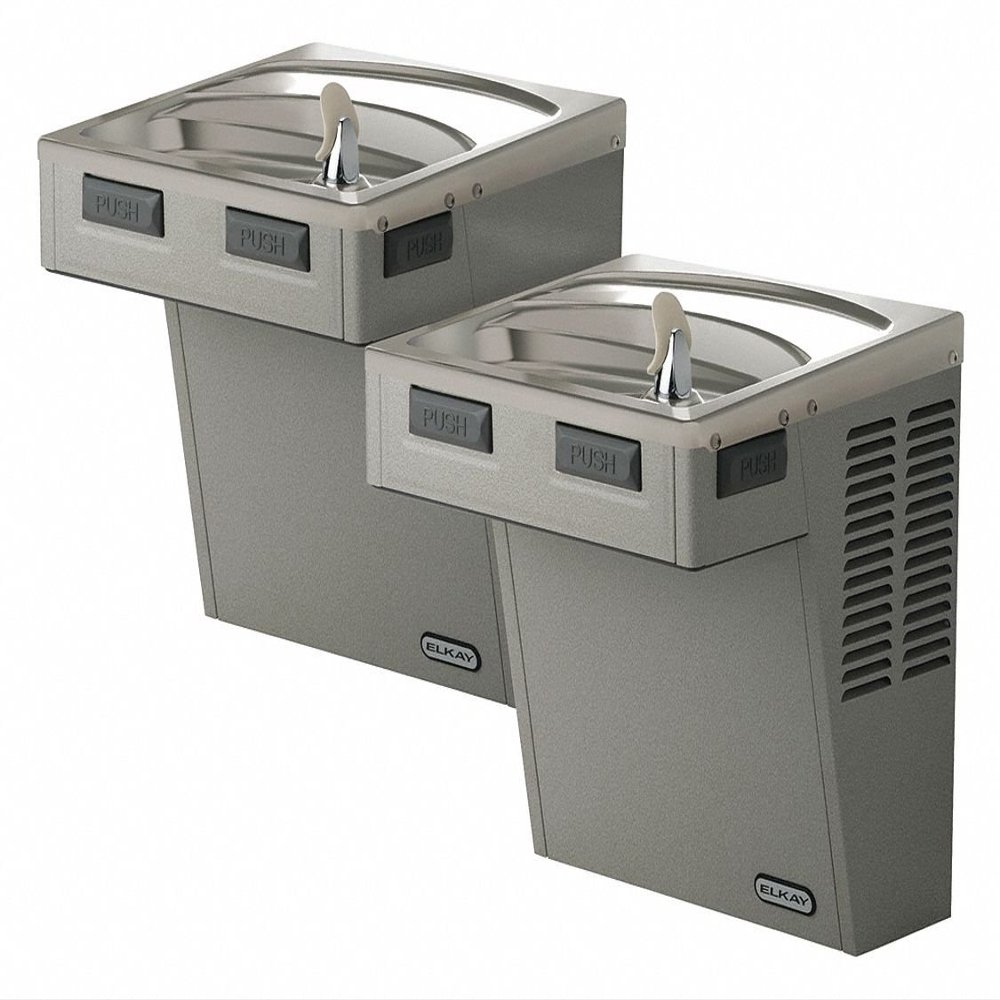 Elkay EMABFTL8LC Wall Mount Bi-Level ADA Cooler, Non-Filtered 8 GPH Light Gray Granite