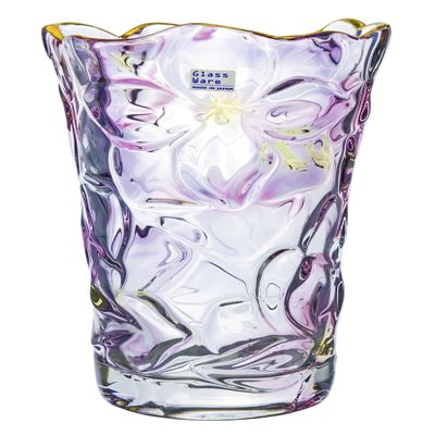 Aderia 7971 Glass Vase, Flower Vase, Diameter 5.3 x Height 9.3 inches (13.4 x 23.5 cm), Pink, Made in Japan