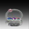Asfour Crystal 601-40 1.57 L x 2.08 H in. Crystal Basket of Flowers Garden Figurines view 1