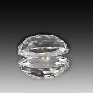 ASFOUR CRYSTAL 301-701-60 2.36 L x 2.28 H in. Crystal Pearly Shell Sea Figurines