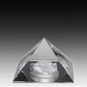 ASFOUR CRYSTAL 54-90 3.77 L x 3.38 H in. Crystal Pyramid - Cleopatra Egyptian Figurines