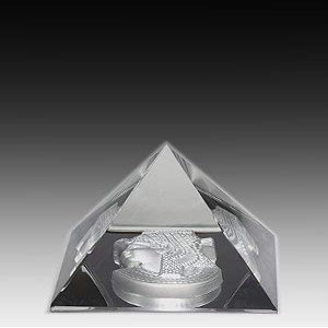ASFOUR CRYSTAL 54-90 3.77 L x 3.38 H in. Crystal Pyramid - Cleopatra Egyptian Figurines