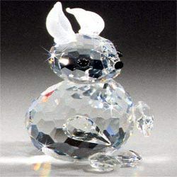 ASFOUR CRYSTAL 647-27 1.45 L x 2.36 H in. Crystal Rabbit Animals Figurines
