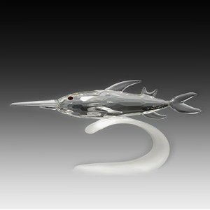 ASFOUR CRYSTAL 960-65 4.33 L x 2.87 H in. Crystal Swordfish Sea Figurines