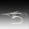 ASFOUR CRYSTAL 960-65 4.33 L x 2.87 H in. Crystal Swordfish Sea Figurines view 1