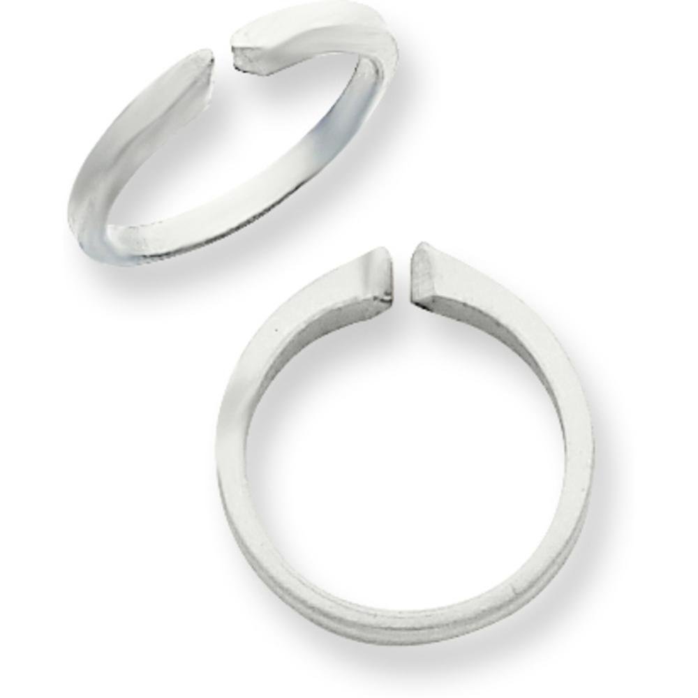14K White Gold 4 Prong Knife Edge Half Round Ring Shank