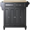Crosley Furniture Cambridge Wood Top Rolling Kitchen Island Storage Cart, Microwave Stand, Spice Rack, Black view 1