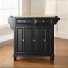 Crosley Furniture Cambridge Wood Top Rolling Kitchen Island Storage Cart, Microwave Stand, Spice Rack, Black view 2