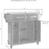 Crosley Furniture Cambridge Wood Top Rolling Kitchen Island Storage Cart, Microwave Stand, Spice Rack, Black view 3