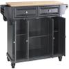Crosley Furniture Cambridge Wood Top Rolling Kitchen Island Storage Cart, Microwave Stand, Spice Rack, Black view 4
