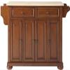 Crosley Furniture Alexandria Wood Top Rolling Kitchen Island Storage Cart, Microwave Stand, Spice Rack, Cherry view 1