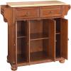 Crosley Furniture Alexandria Wood Top Rolling Kitchen Island Storage Cart, Microwave Stand, Spice Rack, Cherry view 2