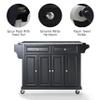 Crosley Furniture Full Size Granite Top Rolling Kitchen Island Storage Cart, Microwave Stand, Spice Rack, Black view 3